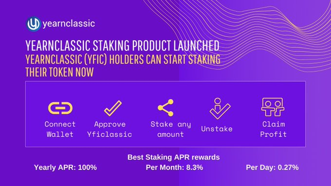 yearnagnostic's tweet photo. 📌YEARNCLASSIC (YFIC) PRESALE ROUND 2 LIVE📌
    17 days left!
🔸Price: 1 ETH = 75 YFIC 
🔹Uniswap Listing: Price 1 ETH = 47.5 YFIC 
👉Join Presale: https://t.co/oPSkIRXB3u
🔸Stake Immediately: https://t.co/gTBqPq7Vu2
🔹Uniswap Listing: 30 Nov.
@cctip_io lucky 2000 DOGE 200 #DEFI https://t.co/AnOT5heVMj