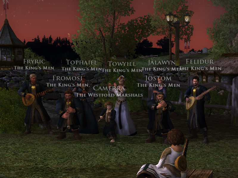 It may be an older game now but I'm completely charmed that I just logged into  #LOTRO and discovered a group of roleplayers playing "Easy Like Sunday Morning" outside the Prancing Pony in Bree  Perfect Sunday morning! I love games that inspire gameplay like this. 