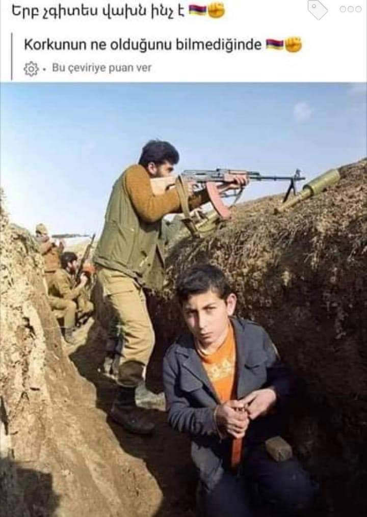 ShumshadABD's tweet photo. #childkiller - armenia, teaches children to kill. children shouldn't die and kill
#stopatrocities 
#StopArmenianAggrression 
#ArmenianTerrorism 
#stopterrorism 
#NagornoKarabakh 
#HumanRights #humanity #news #bbcnews #Karabakh https://t.co/6pN4nV55Sl