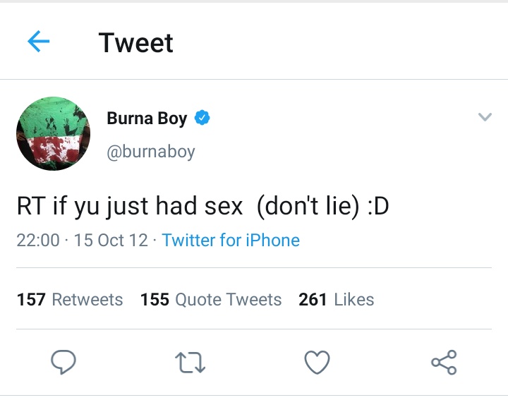 Throwback to when Burna boy was still a Shepeteri tweeter