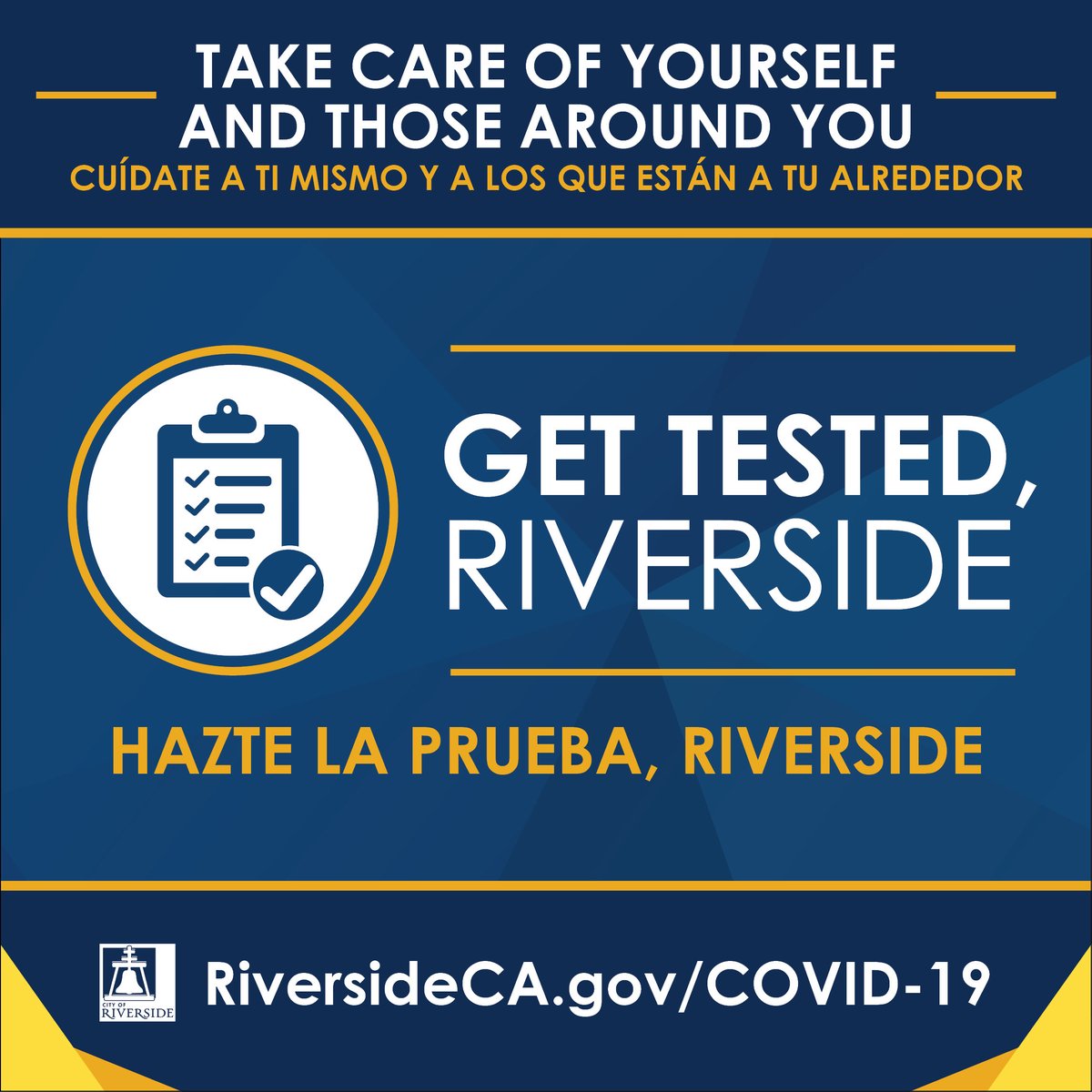 ee_edwards12's tweet photo. Testing for COVID-19 is the key to a safer Riverside. It’s vital our community get tested for COVID-19 to also move forward w/the responsible reopening of our businesses, entertainment venues, & schools. Testing information & locations: https://t.co/kf8GeVji6L #GetTestedRiverside https://t.co/SlioF2QLZq