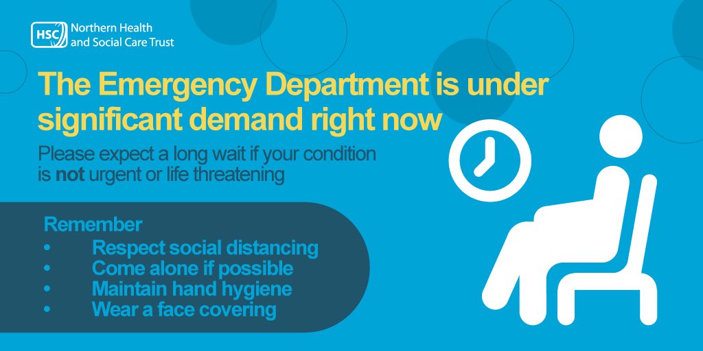 ❗️ Antrim Area Hospital Emergency Department is under severe pressure this evening ❗️

Do not attend unless it is an emergency, otherwise you will experience a long wait.

Thank you.