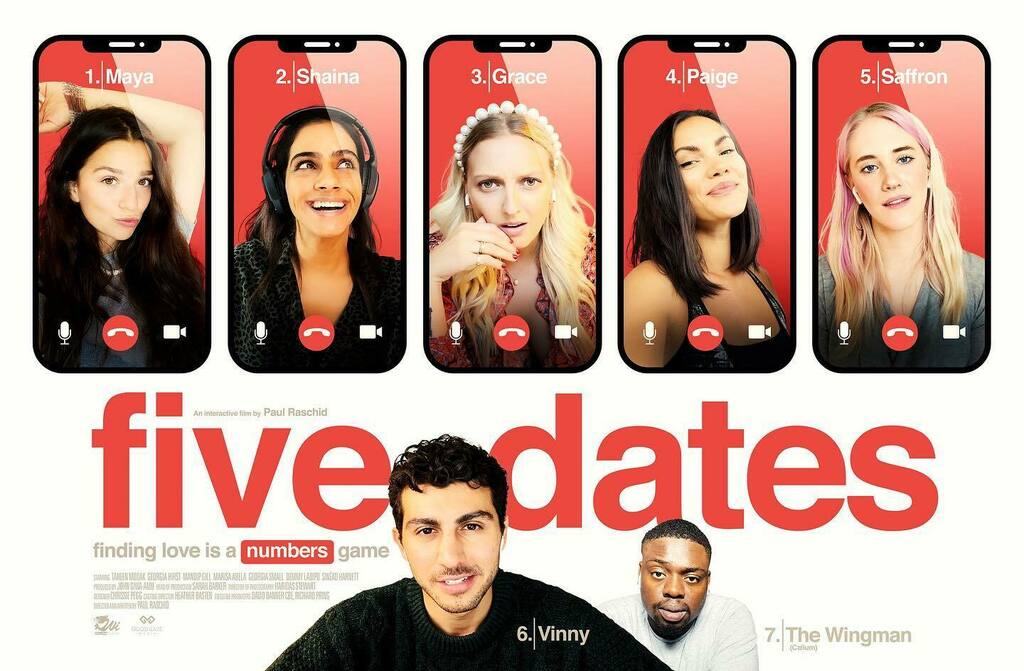 paulraschid's tweet image. 👩‍❤️‍👨 The official poster of ‘Five Dates’. What a privilege it was to work with this super talented &amp;amp; hard-working cast, assembled by the one and only @heatherbastencasting! Releasing November 2020 ❤️
#fivedates #interactive #film #romcom #lockdown #dat… instagr.am/p/CGxp_swA0jl/
