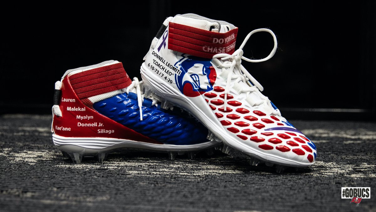 .<a href="/sinjen66/">Ryan Jensen</a> is wearing cleats to honor his former coach from CSU-Pueblo, Donnell Leomiti, who lost his fight to pancreatic cancer this year. ♥️🙏