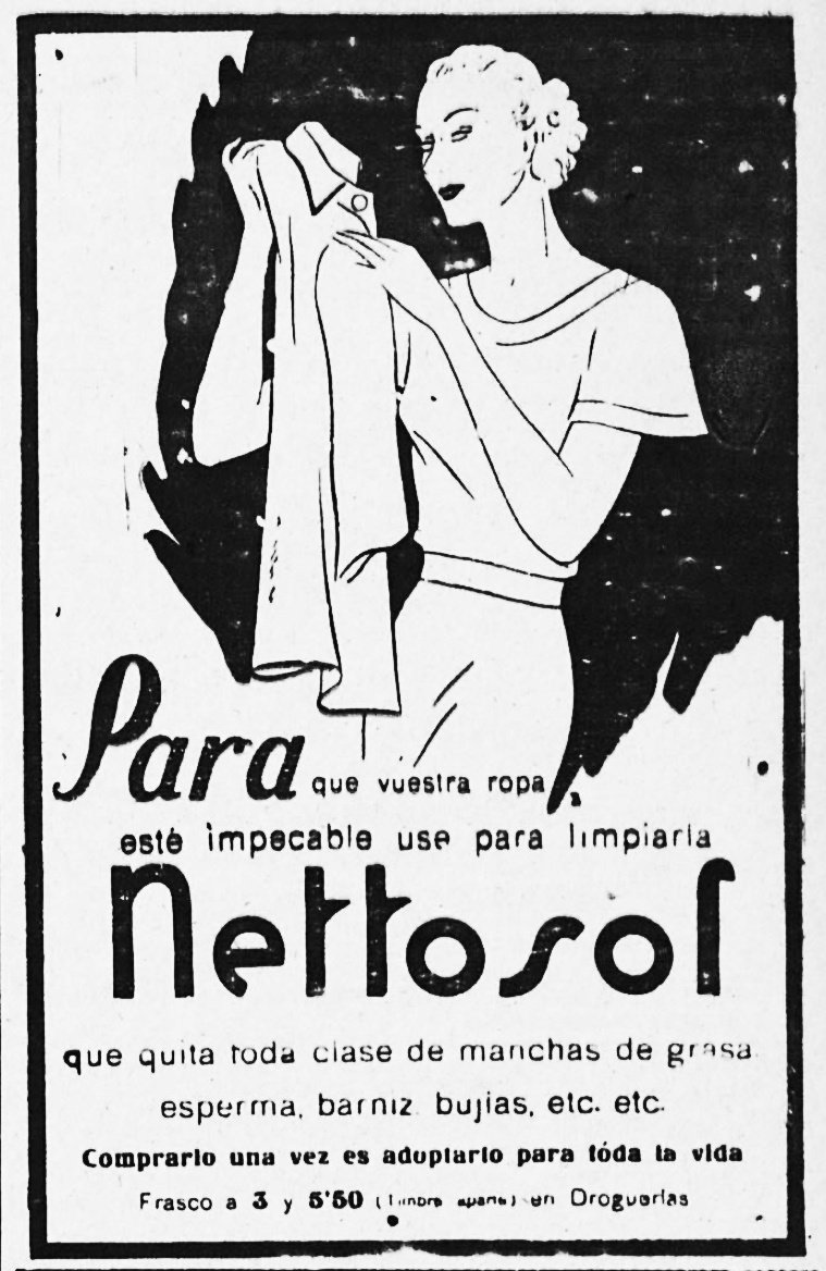 aranmargolles's tweet photo. Año 1939. AÑO 1939. ¿Hola? ¿Estáis leyendo lo mismo que yo? ¿Quita Nettosol lo que realmente parece que quita?
Sofocada me hallo.
#viejapublicidad #historia #hemeroteca #ayquemeda https://t.co/M2yFdzCK8P