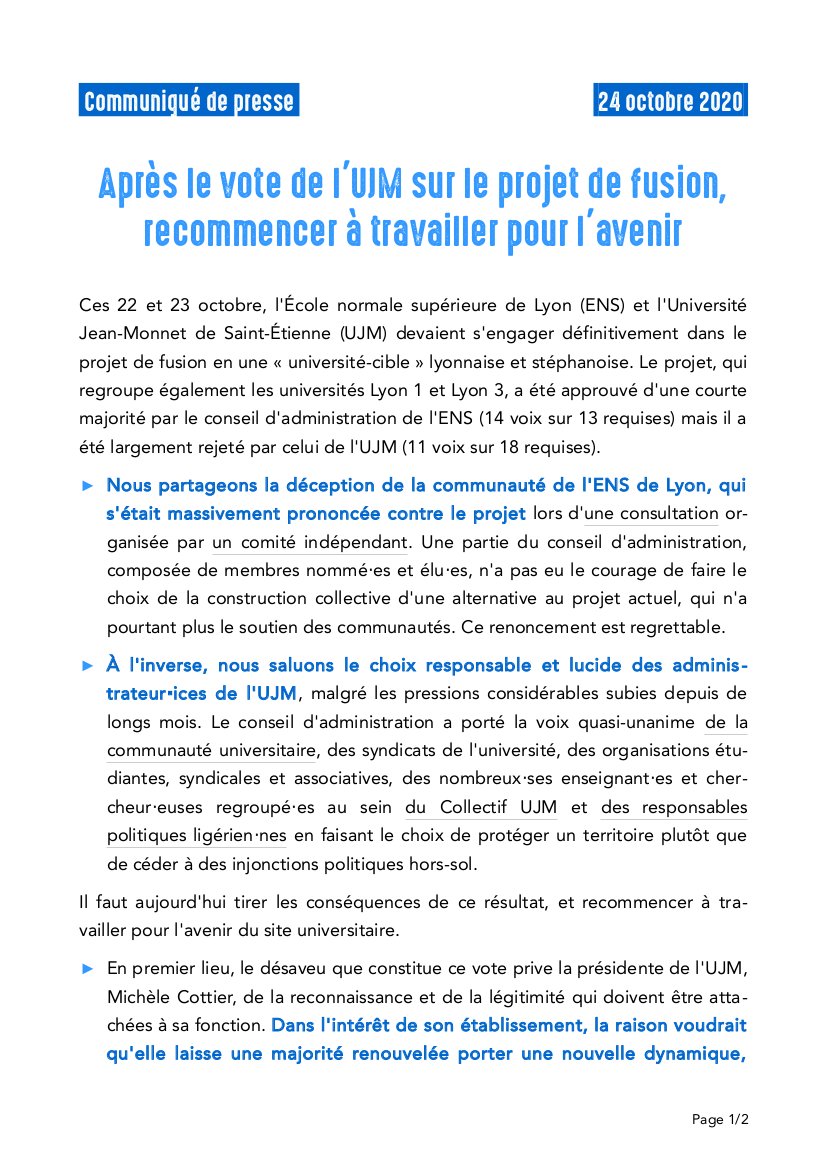 IdexitLyon's tweet photo. 📣 Communiqué de presse : « Après le vote de l'UJM sur le projet de fusion, recommencer à travailler pour l'avenir »

https://t.co/jgR4ucy3S4 https://t.co/5mqFIpjMqy