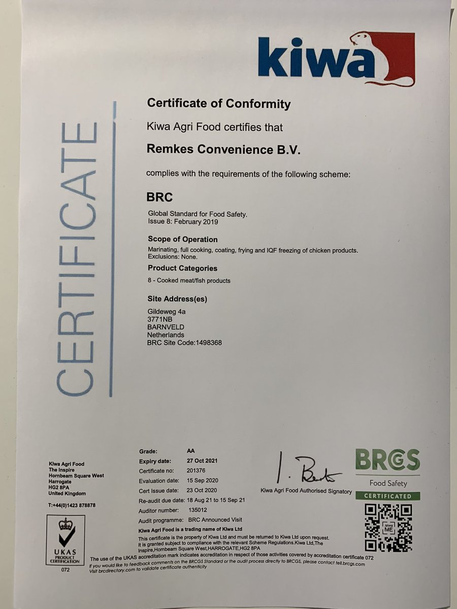 Een mooie team prestatie @ Remkes convenience BV Barneveld !! BRC AA
#trots op het team!