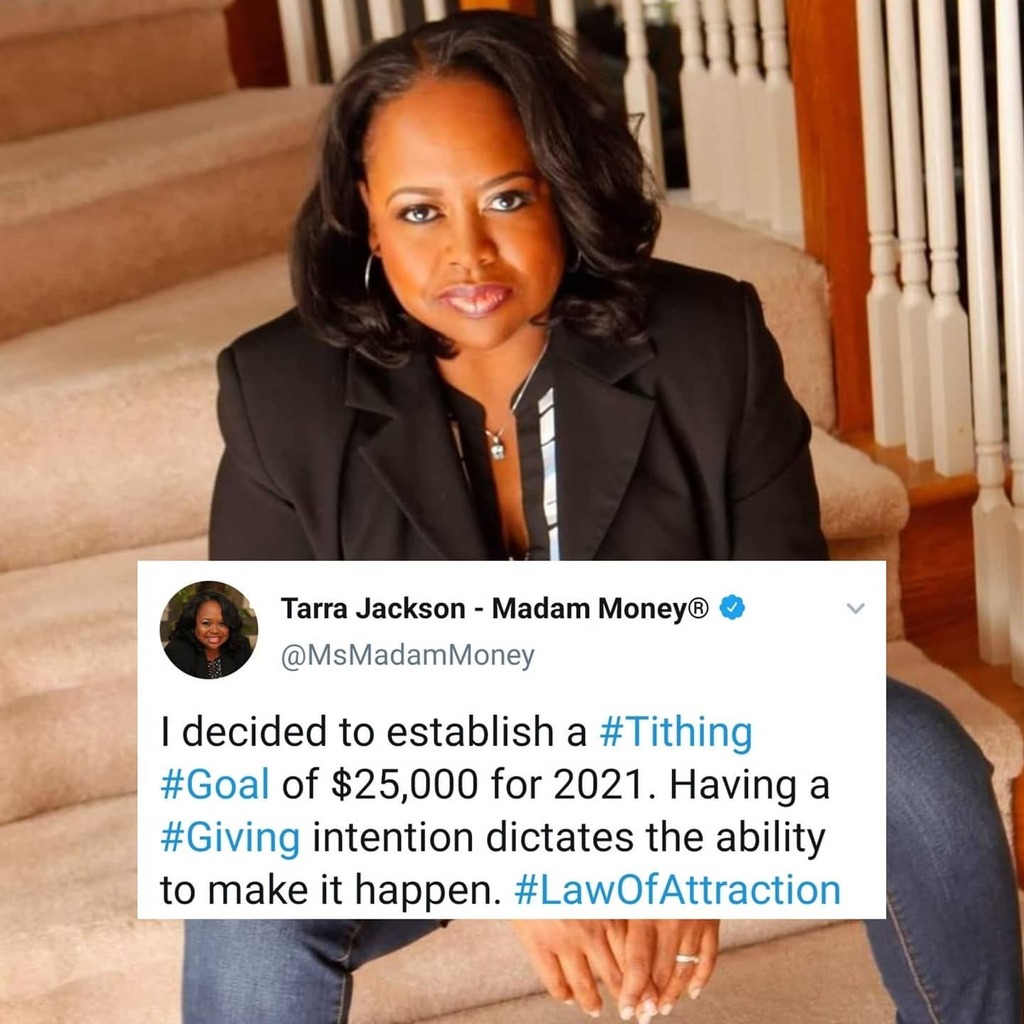 MsMadamMoney's tweet photo. I decided to establish a #Tithing #Goal of $25,000 for 2021. Having a #Giving intention dictates the ability to make it happen. #LawOfAttraction
.
.
#abundantlife #moneytips #moneytalk #money #personalfinance #picoftheday #photooftheday #Motivational #in… https://t.co/wTkeDYXd86 https://t.co/xmOQkVSOjo