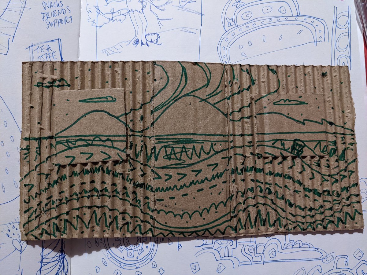 pocketimage's tweet photo. Drawing on texture is interesting for this mock. #smallscale #mock #rough #illustration #pattern #sketchbook https://t.co/5mTYT6KXEr