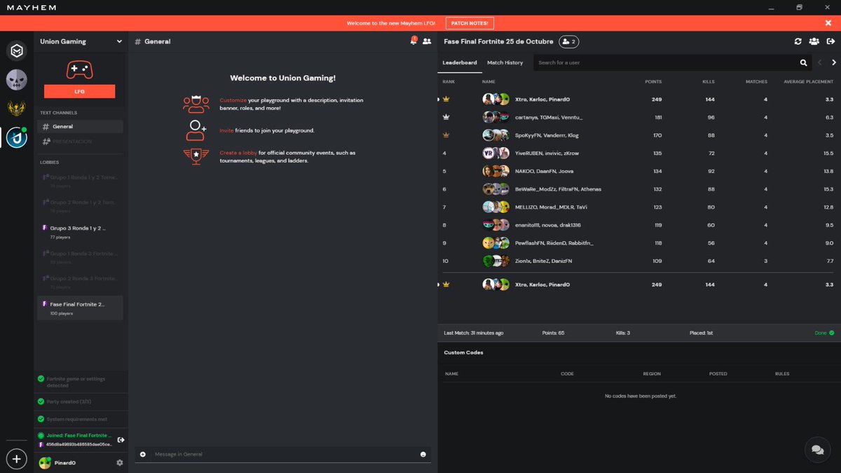 Top 1 torneo tríos <a href="/UnionGamingEs/">Unión Gaming</a>
W/ <a href="/Xtr00/">Victor</a> @Karloc_FN 
Muchas gracias a la gente de @GamingAlmeria por recibirnos. 
+400€ 💰💰