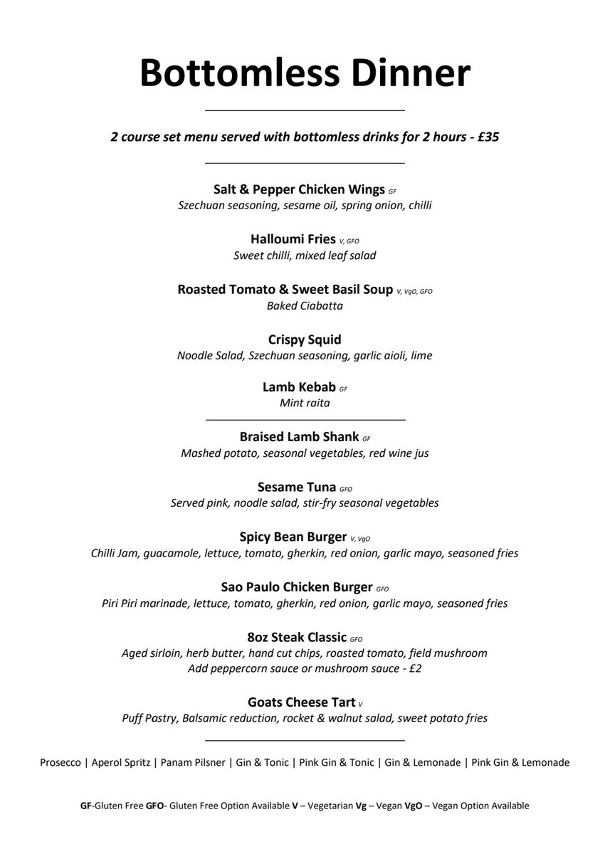 PANAM_LIVERPOOL's tweet photo. You asked and we delivered 🥳
Bottomless Dinner is here to stay and will be available EVERY SATURDAY 🥂🍻 The perfect date night 🥰
Get booked in now to avoid disappointment 📱 Book online at https://t.co/7musDpWZXK and quote ‘Bottomless Dinner’ in the requests 🍴 https://t.co/KHN5A1UMfK