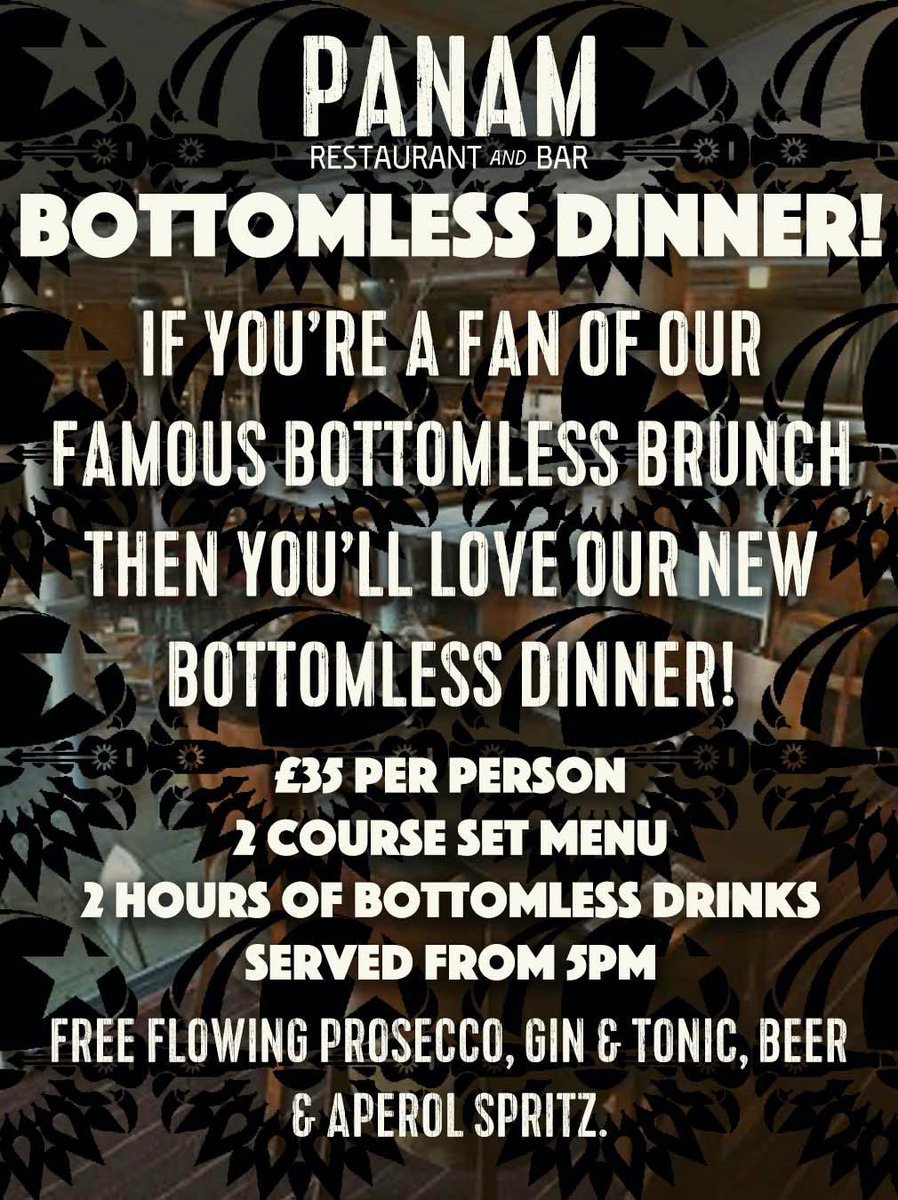 PANAM_LIVERPOOL's tweet photo. You asked and we delivered 🥳
Bottomless Dinner is here to stay and will be available EVERY SATURDAY 🥂🍻 The perfect date night 🥰
Get booked in now to avoid disappointment 📱 Book online at https://t.co/7musDpWZXK and quote ‘Bottomless Dinner’ in the requests 🍴 https://t.co/KHN5A1UMfK