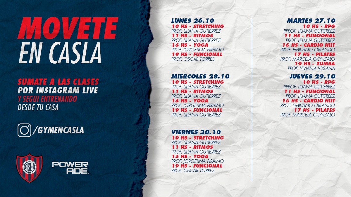 SanLorenzo's tweet photo. #MoveteEnCASLA 🔵🏠🔴
📲 Y por supuesto, recordá que además continúan las clases por IG Live ➡️ https://t.co/CVx93FCGHH
📅 Chequeá la agenda de la semana 👇 https://t.co/hbSEizIHq9