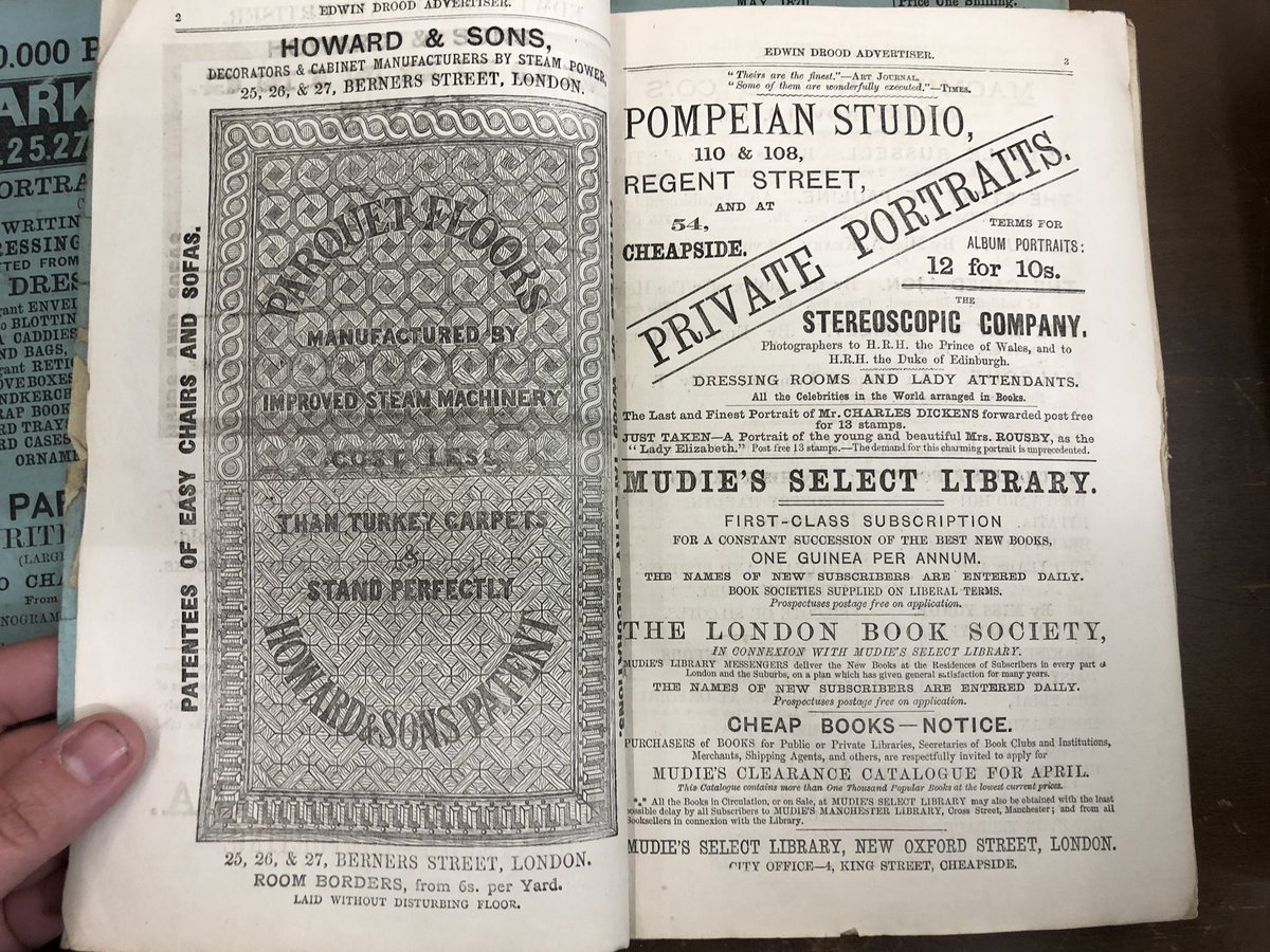 Parts cost only a shilling—the same cost as entrance to the Great Exhibition on a cheap day or lunch in a tavern—which made them affordable for many readers. Part of what made this cheap printing possible were, of course, the advertisements.