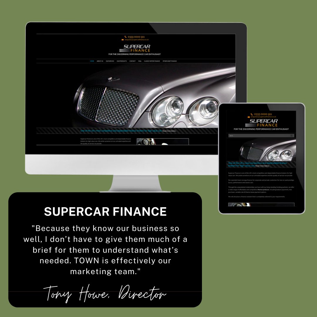 Great testimonial from <a href="/SupercarFinance/">Supercar Finance</a>. We love getting to know our clients and becoming an extension of the team. Need help with your marketing, social, website or design? Get in touch today.