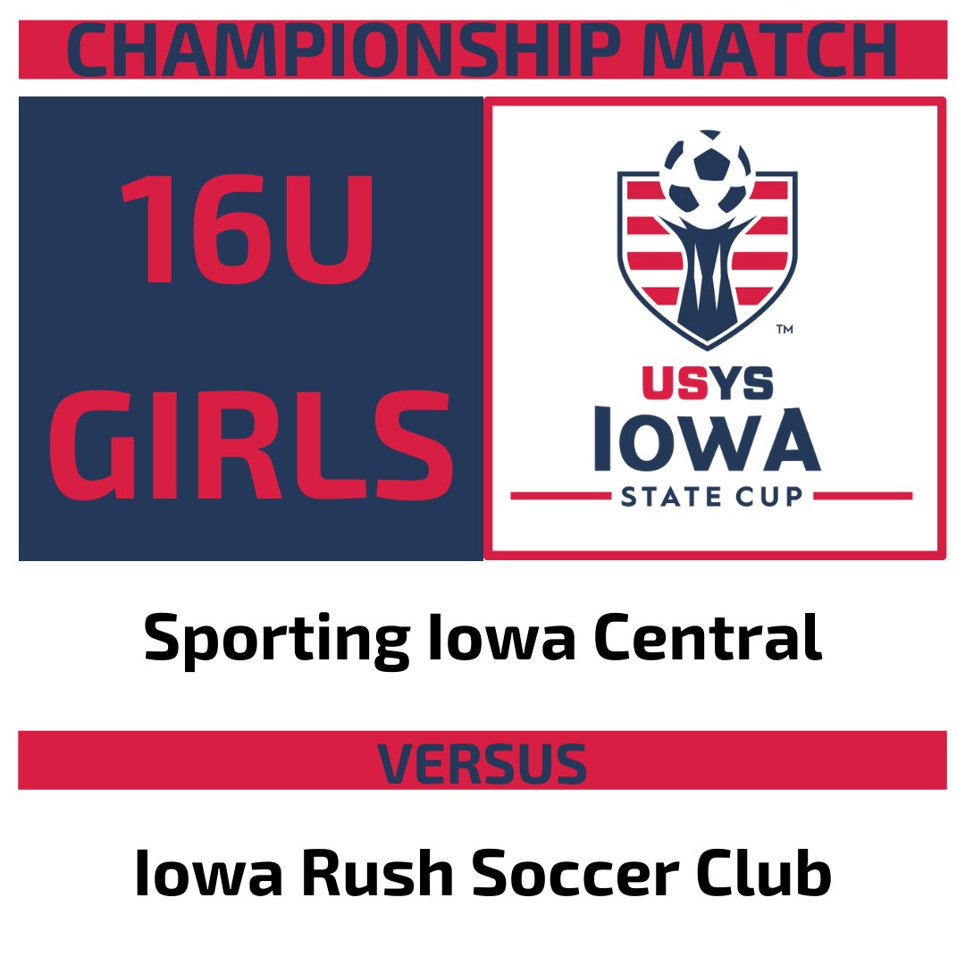 IowaSoccer's tweet photo. Good luck to our teams competing in the championship match of the 16U Girls Iowa State Cup final! #iowasoccer #IAStateCup #usys #statecup #playerpathway #roadtoAZ https://t.co/TfUnVBlfaO