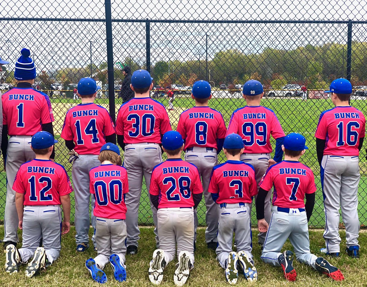 MountaineerBas1's tweet photo. All of our MBA teams have had the privilege of playing in honor of Mrs Naomi &amp; the Bunch family this fall! One opposing coach said, “That’s the 3rd Bunch. There must be a lot of brothers.” Yes, sir, there are. Go Mounties! 💙❤️💙#noonefightsalone
#TeamBunch #MBAfamily https://t.co/LuPGCHbFSB