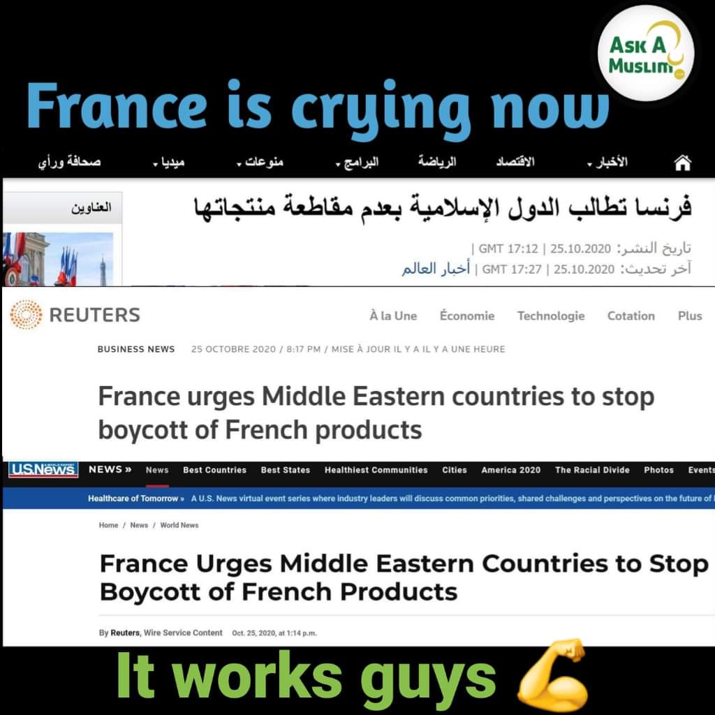 Drgacal01's tweet photo. #France asks Muslim countries not to #boycott French products😄😄😄
#الا_رسوال_الله
#اللَّهُمَّ_صَلِّی_عَلَی_مُحَمَّدٍ_وَّعَلَی_آلِ_مُحَمَّدِِ_challenge https://t.co/Ry0MoM6Lpx