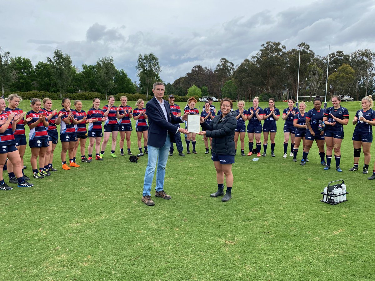 esthersuh_'s tweet photo. Yesterday, @CDF_Aust awarded a Gold Commendation for my work in building #womensrugby, if the gumboots didn’t give it away, it came as a complete surprise. I am so humbled by this recognition, without the support of the women behind me, it would not have been possible. #grateful https://t.co/NqtkOCPxzr