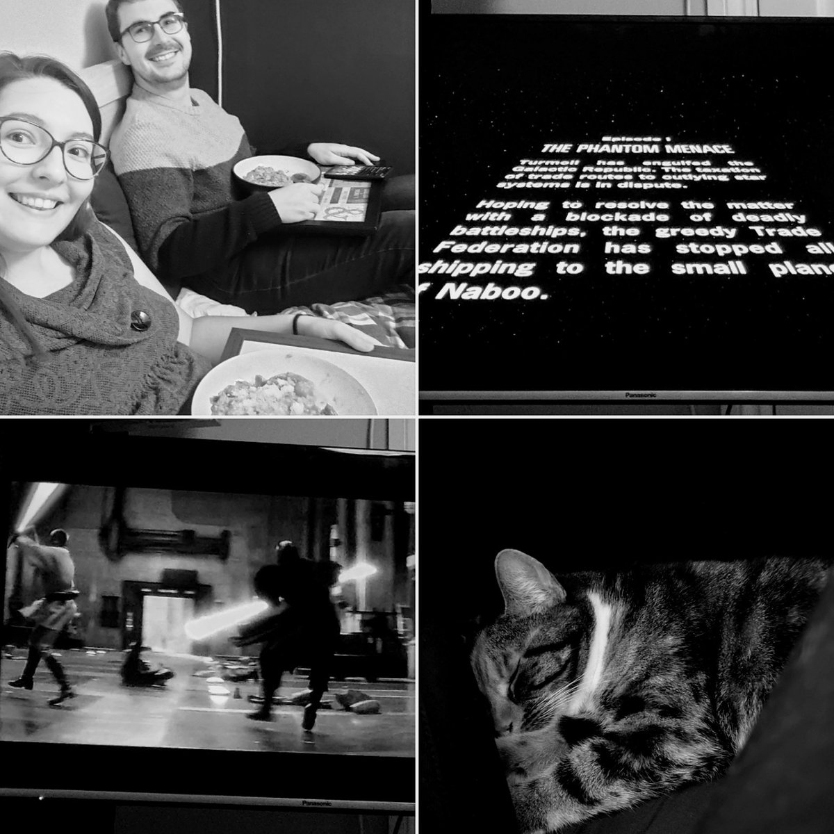 wokingrotaract's tweet photo. Our first watch party in a while was for The Phantom Menace. A few of the club members tuned in and enjoyed it, but some of the fluffy members weren't as fussed! 
#StarWars #ThePhantomMenace #WatchParty #DisneyPlus 🐾🌟🚀👾🛸 #youngpeople https://t.co/Tye8om8N1y