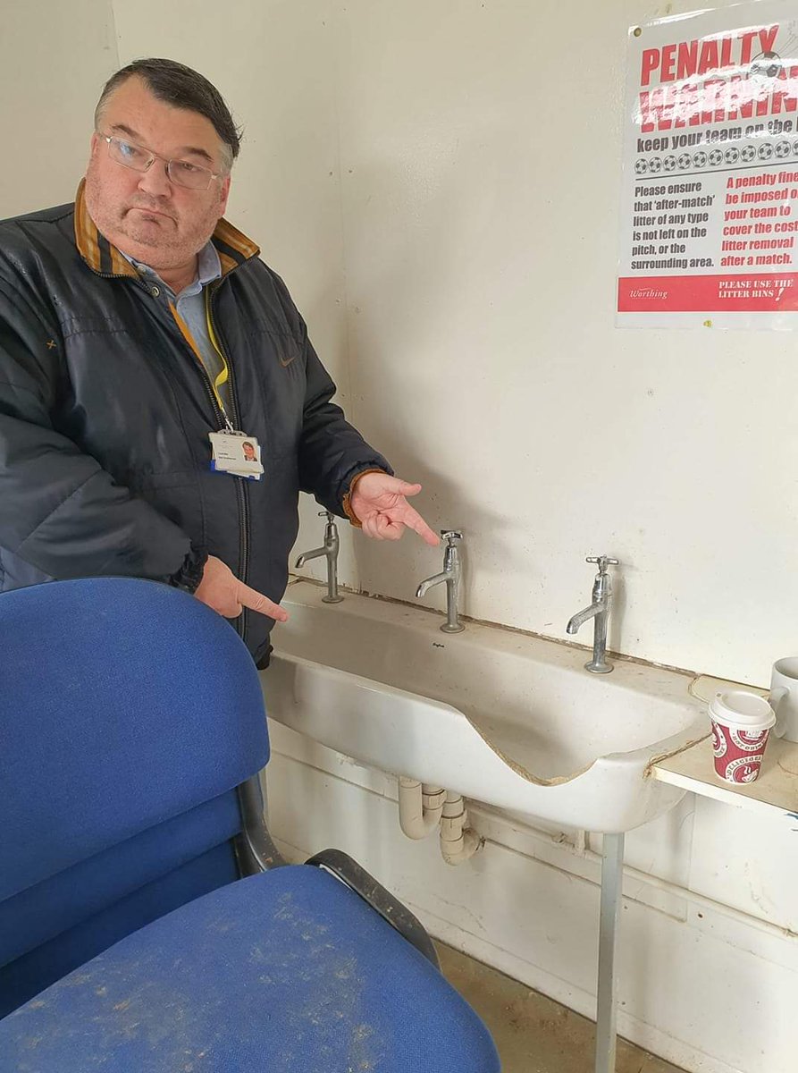 BSmytherman's tweet photo. .@AdurWorthingCS Really embarrassed to be shown around @WorthingUtdFC facilities at Rotary Ground today. Let's hope @adurandworthing address urgent need for facilities for Girls Football teams? Can you help @EdwardCrouchUK please? https://t.co/rRY5MKG9L6
