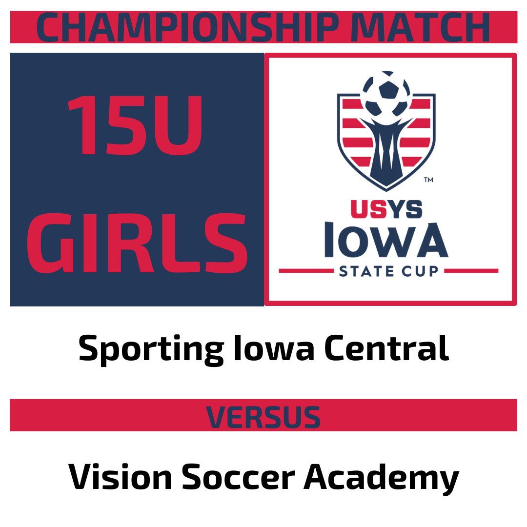 IowaSoccer's tweet photo. Good luck to our teams competing in the championship match of the 15U Girls Iowa State Cup final! #iowasoccer #IAStateCup #usys #statecup #playerpathway #roadtoAZ https://t.co/2Y2H6lppDC