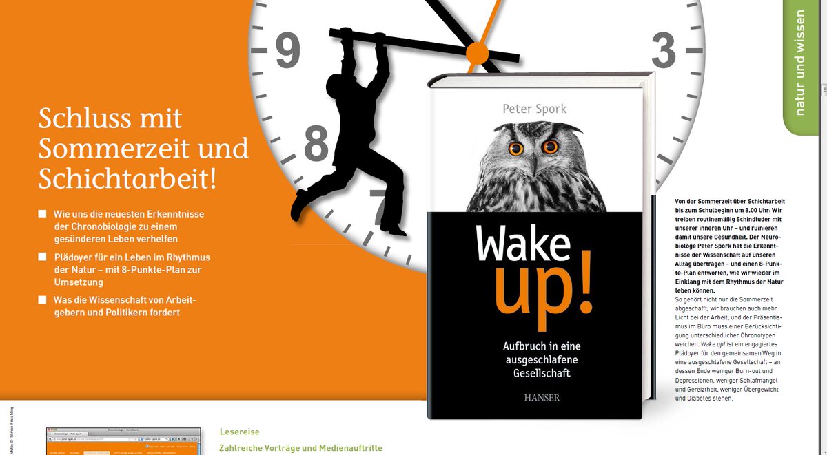 SporkPeter's tweet image. Ihr habt begriffen, warum die #Normalzeit die bessere Zeit für die Gesellschaft ist? Sie hilf uns allen gemeinsam, mehr und tiefer zu #schlafen. Das Buch zum Thema habe ich schon vor ein paar Jahren geschrieben, es ist aktueller denn je: wake-up-das-buch.de #Chronobiologie