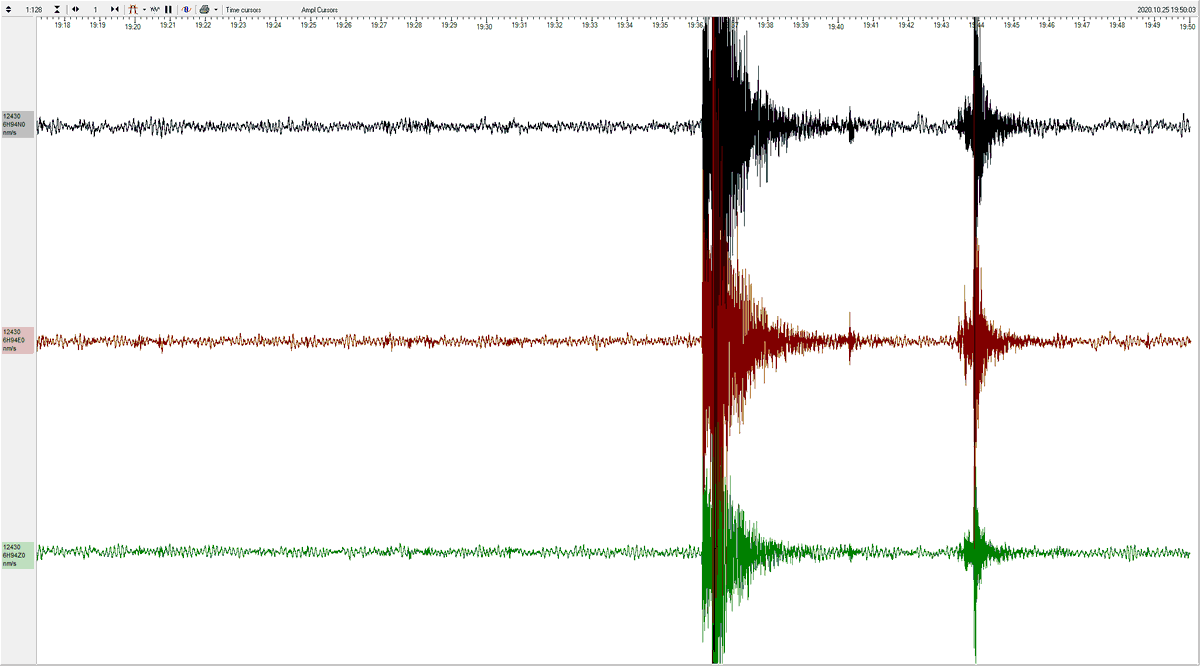 ogvt_de's tweet photo. 20:35, M 4.3 #Erdbeben im Kanton #Glarus, mit einem M 2.7 Nachbeben sieben Minuten später. Die Live Daten, aufgezeichnet in Montsevelier: https://t.co/sD7Ovmuvc3 https://t.co/gJqL9ToFqZ