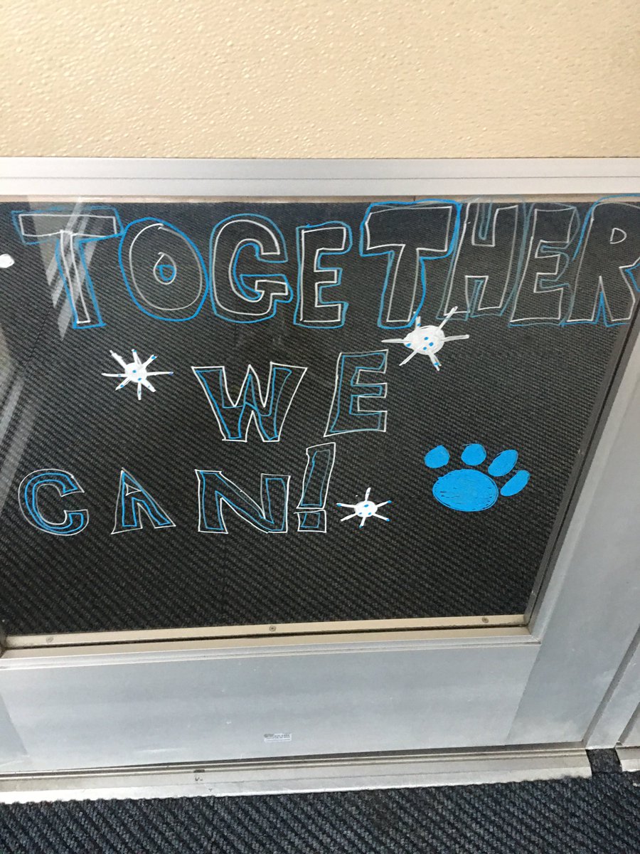 What does our fabulous <a href="/TrailridgeMSPTA/">TrailridgeMSPTA SMSD</a> do the day before we start our hybrid learning <a href="/Wildcats512/">TMSWildcats</a> ?? Decorate the school with positive messages! Thank you for supporting our staff and students! #TogetherWeCan