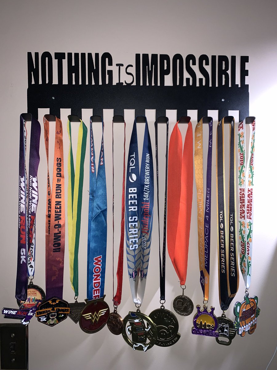 My husband did something special for me today so I can display my medals. #running #5Krun #10krun #selfcare #exercise #endorphins #mentalhealth https://t.co/afEc0aJWWH