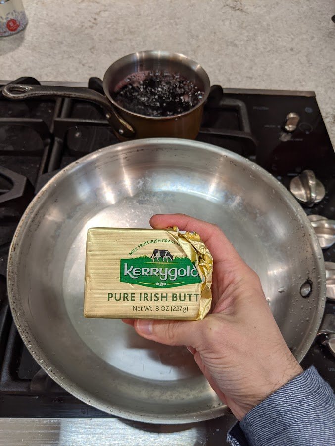 It's pricey, but worth it. Much like the butter we'll be using,  @KerrygoldUSA. There are even fancier butters, but in most US grocery stores, that's the best you're gonna do.