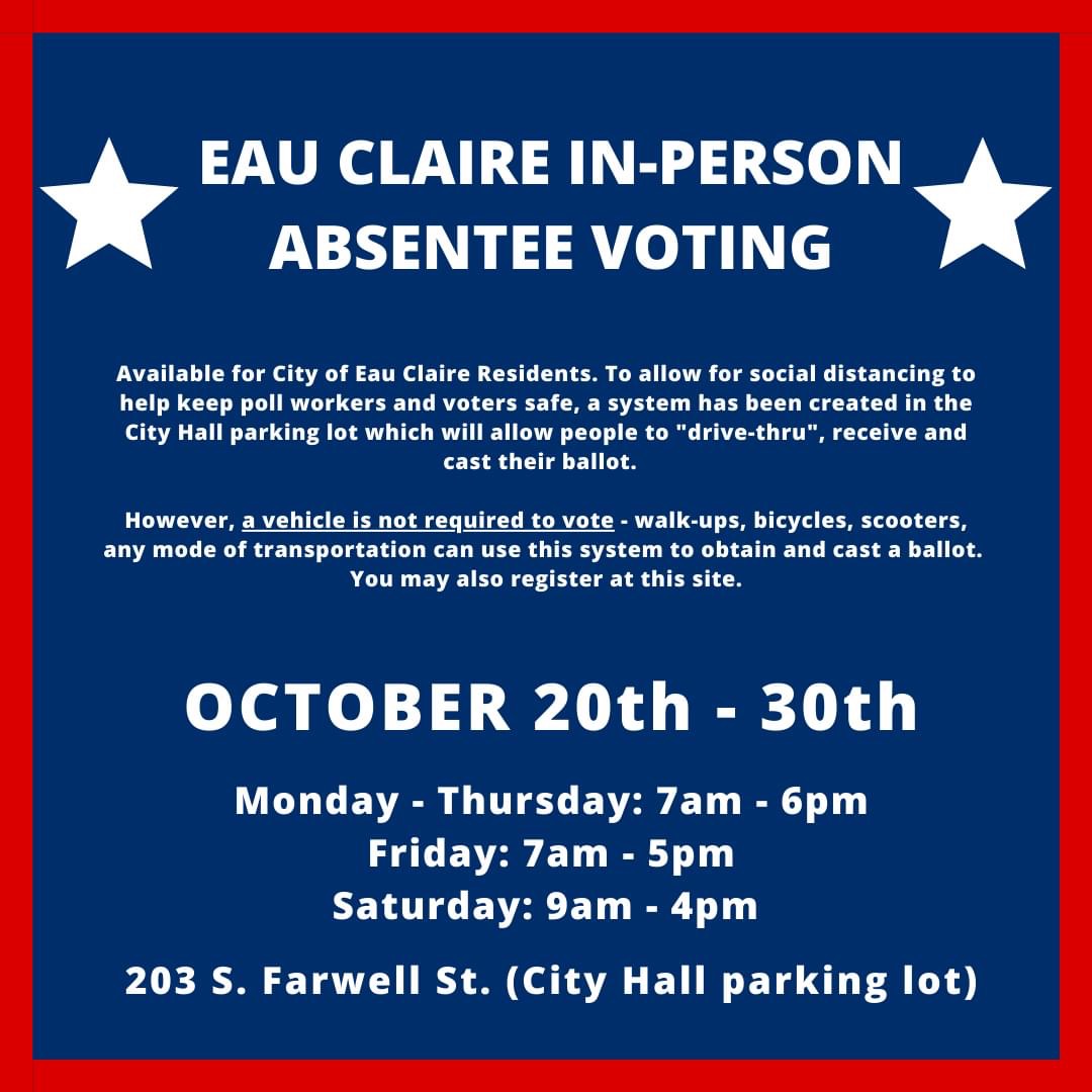 #Blugolds, what is your plan to #VOTE? 

Early voting in EC ends Friday, and voting early can help prevent long lines on Election Day. You can also register &amp; vote in person on Nov. 3. 

To learn how to register and where you cast your ballot, check out—> uwec.edu/news/news/uw-e…