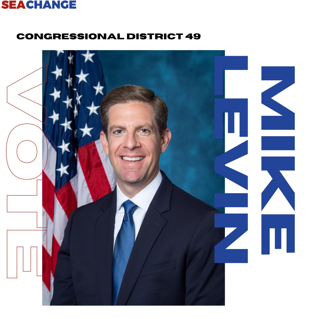SeaChangePAC's tweet photo. Sea Change PAC is Supporting Mike Levin (CA-49) because of his dedication and commitment to climate change, public safety and national security, healthcare, and immigration reform. #vote https://t.co/c2UM3wXnum
