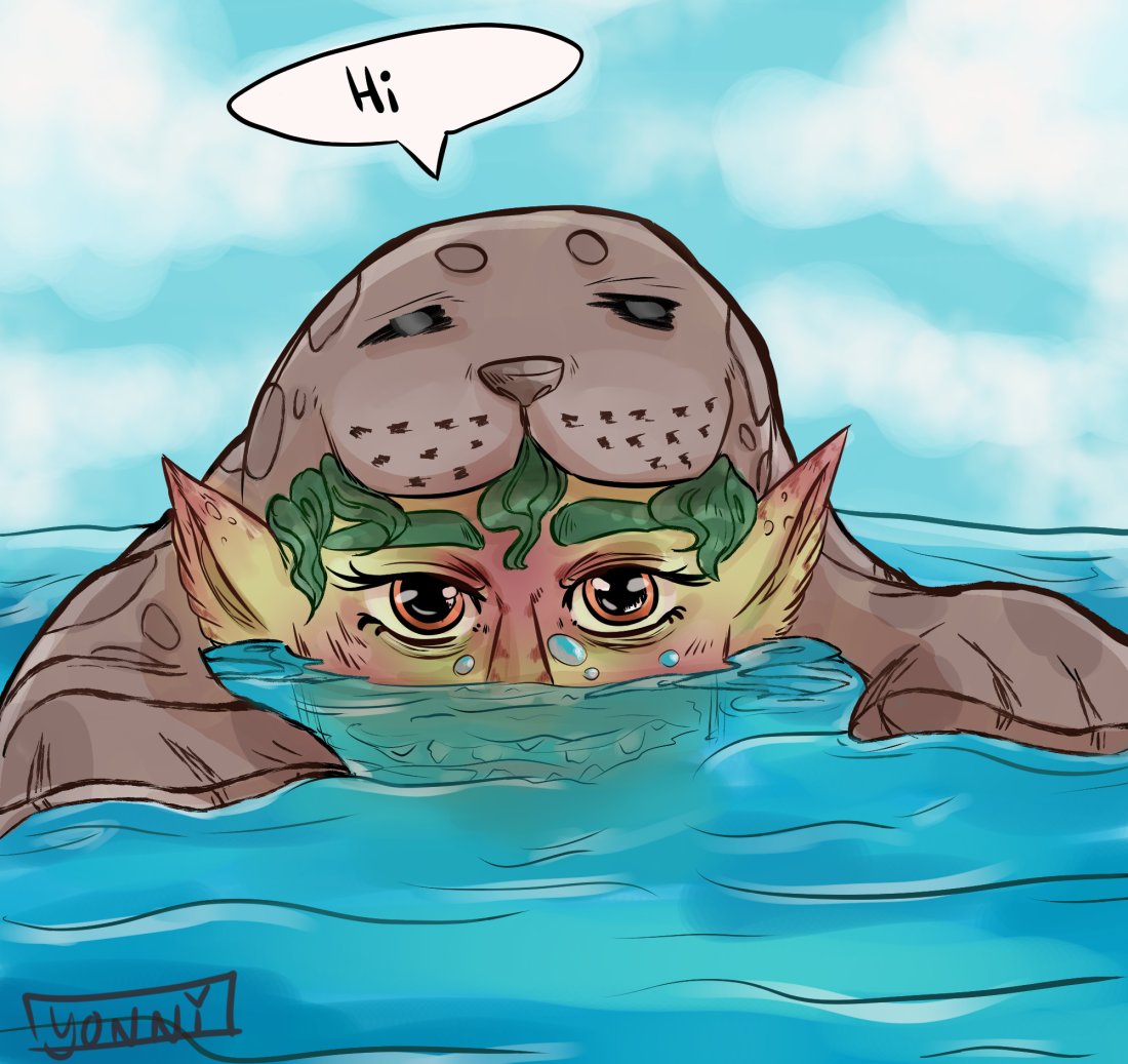 Yonniboi1's tweet photo. Wasn't in a drawing mood today, but managed to squeeze out today's Monstertober prompt. A selkie just blurbing ominously in the water.
#monstertober #monstertober2020 #selkie #watergoblin #seal https://t.co/bPJpUygH2v