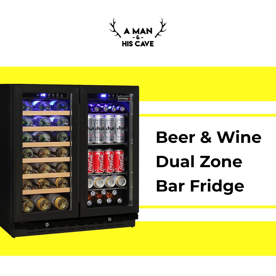 Most would prefer beer from the tap but if you'd prefer your bottled, help yourself to a cold one from one of our beer and wine Dual Zone Bar Fridge. Relax and unwind with drinks at your side!🍻 

#AManandHisCave #AMAHC #mancave