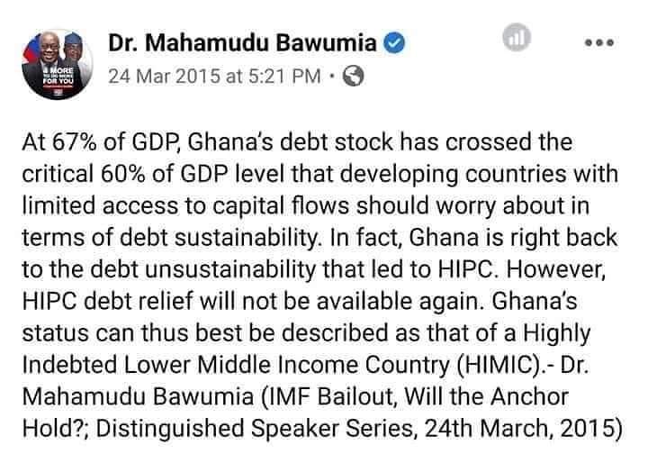 shed_an's tweet photo. @MBawumia @NPP_GH Mr. Liar, we are waiting for you to hold your long lecture on this again, now that our debt-to-GDP ratio is 76.7% https://t.co/HDLkvFZNY5