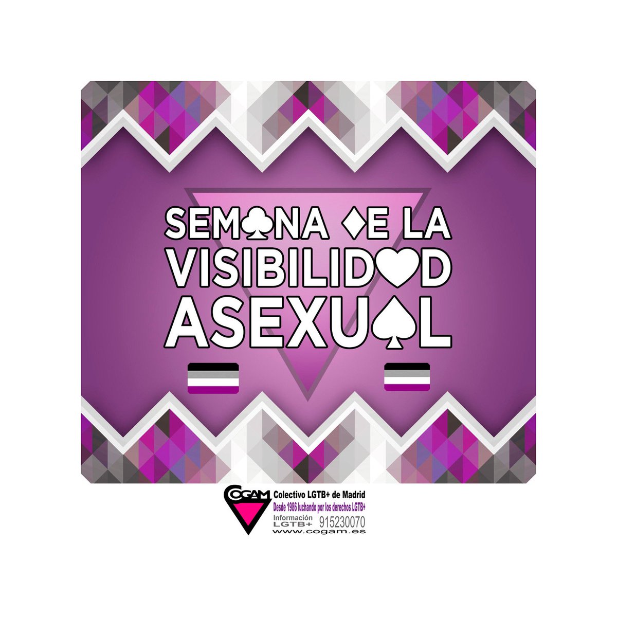 Hoy arranca la ‘Semana de la Visibilidad Asexual’ y en nuestro canal de @cogamtv os iremos mostrando sus realidades #aceweek #semanavisibilidadasexual #asexualidadencogamtv