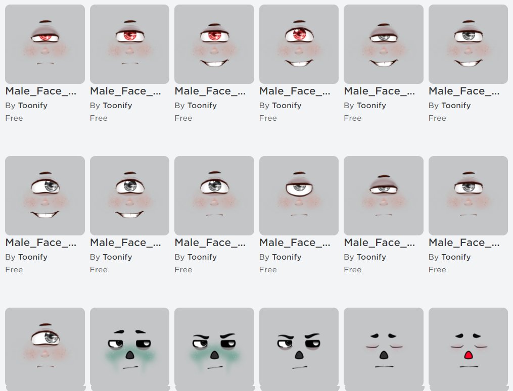 Toonify on X: A lot of roblox decal faces that are free for all to use.  #misfitshigh #Roblox #robloxdecal #robloxart    / X