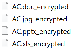 0x4143's tweet photo. Unknown #ransomware 
"_encrypted" appended to filename. 
README_encrypted.txt ransom note (no onion address specified)
99617ca878130477d08981b1eb6e3d27c7a8d281f9669e537bf5076209d2ce1a https://t.co/ozSGR5afXh
