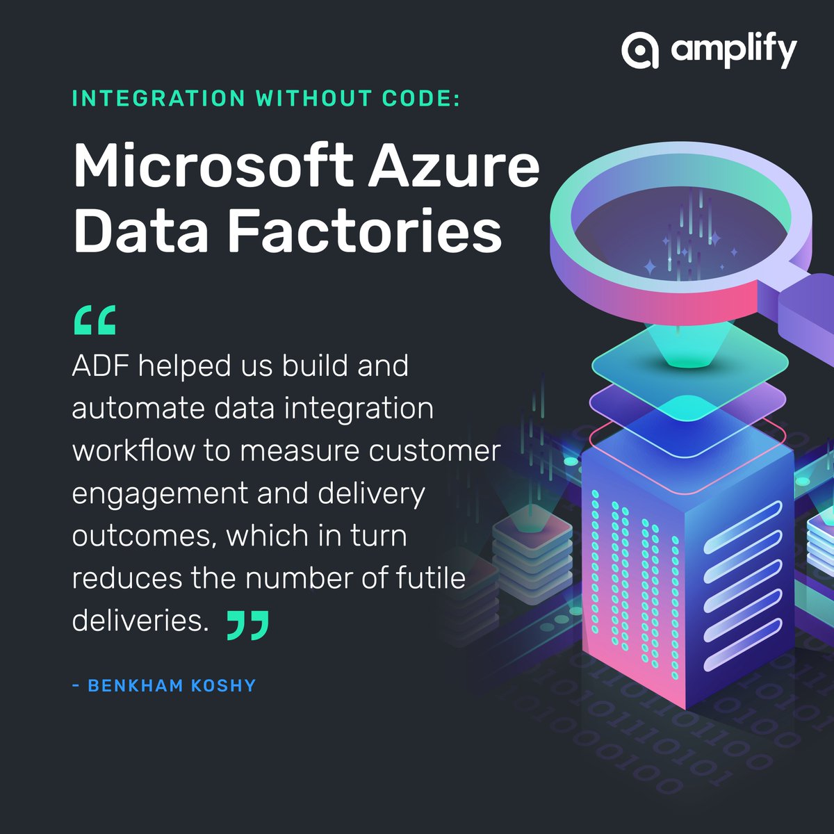 amplify_tc's tweet photo. In our new blog, one of Amplify’s world-class technologists, Lead Developer Benkham Koshy, explains how integration can be simplified using @Microsoft’s Azure Data Factories (ADF). #MicrosoftAzure #azuredevops 

Check it out: https://t.co/KtuyIsdqRi https://t.co/p0PXgQPNXR