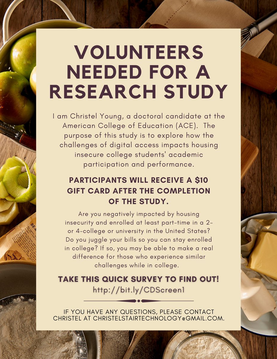 ChrisStairTech's tweet photo. Research study for housing insecure higher education students. Link is on flyer or send DM for screener link. https://t.co/5flaloCHA3