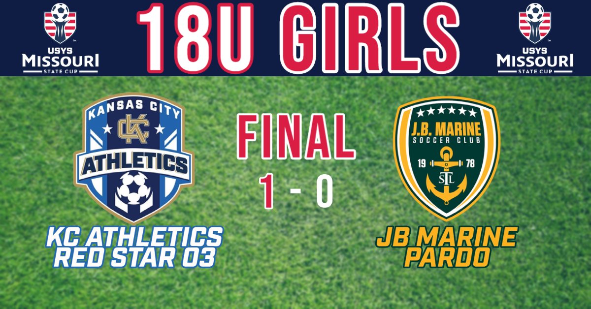 It took over 115 minutes of play, but <a href="/KCARedStar03/">KC Athletics Academy Select Red Star 03</a> pulled out the win to become the 18U #MOStateCup! A third title of the day for <a href="/AthleticsKC/">KC Athletics Soccer Club</a>! 🏆🏆🏆