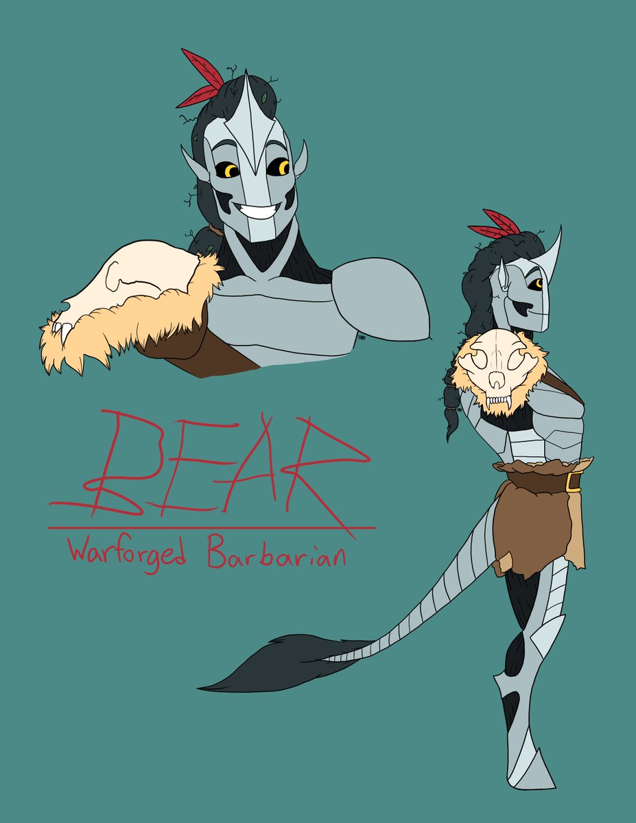 TheCatOnFireDnD's tweet photo. Update to my list because a long-awaited campaign has finally started, meaning I now play in 5 campaigns and run a 6th!

Current PCs (Part 1):
-Bear: Warforged Bear Totem Barbarian and Team Baby
-Uzolt: Formerly the God of Life and Death, now a human Sorcerer/Paladin https://t.co/x3VNLHzrJz