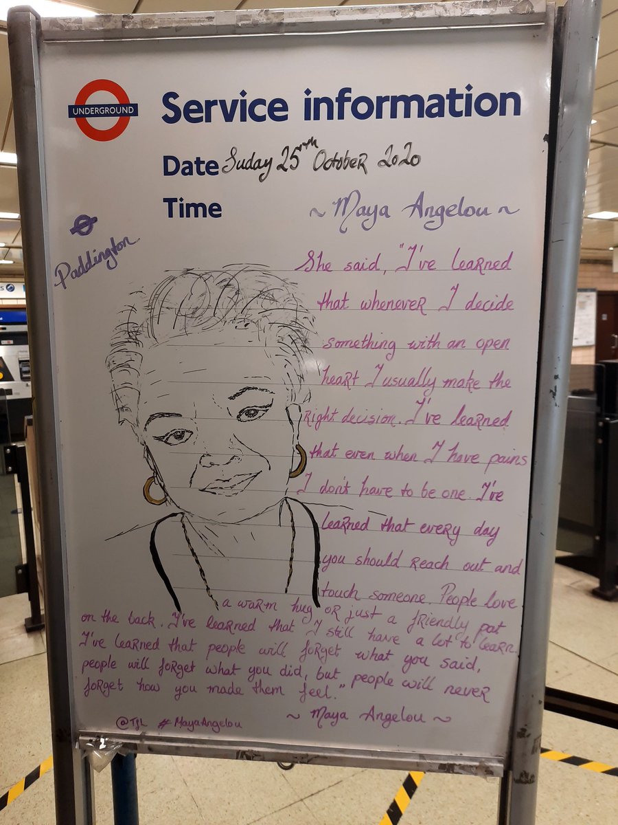 Paddington Underground 
~Maya Angelou~
<a href="/TfL/">TfL</a> #paddingtontube #MayaAngelou