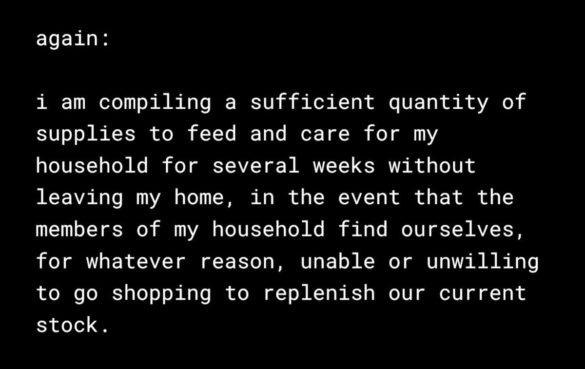 ITT: the very itty bitty beginning steps i took to start a stash of supplies for emergencies AKA prepping. not intended to be comprehensive.