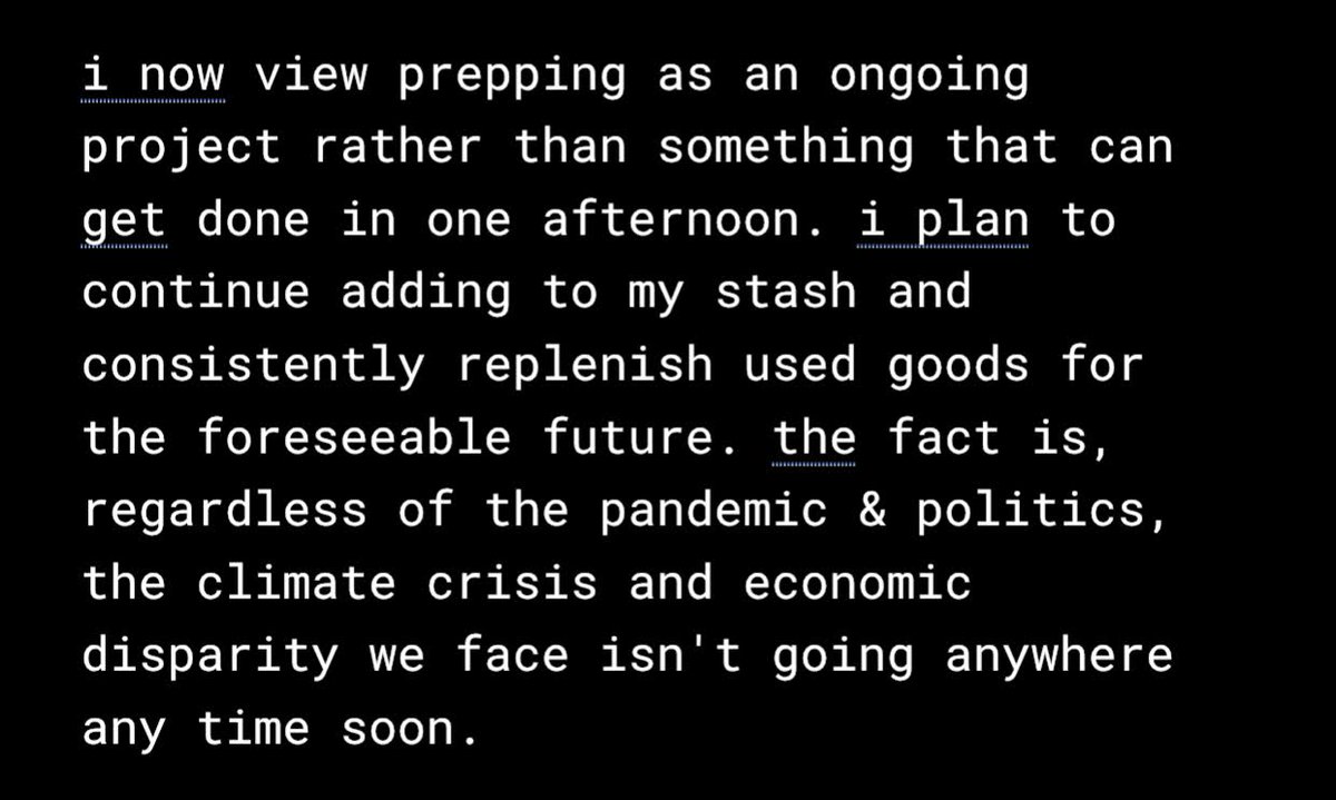 ITT: the very itty bitty beginning steps i took to start a stash of supplies for emergencies AKA prepping. not intended to be comprehensive.