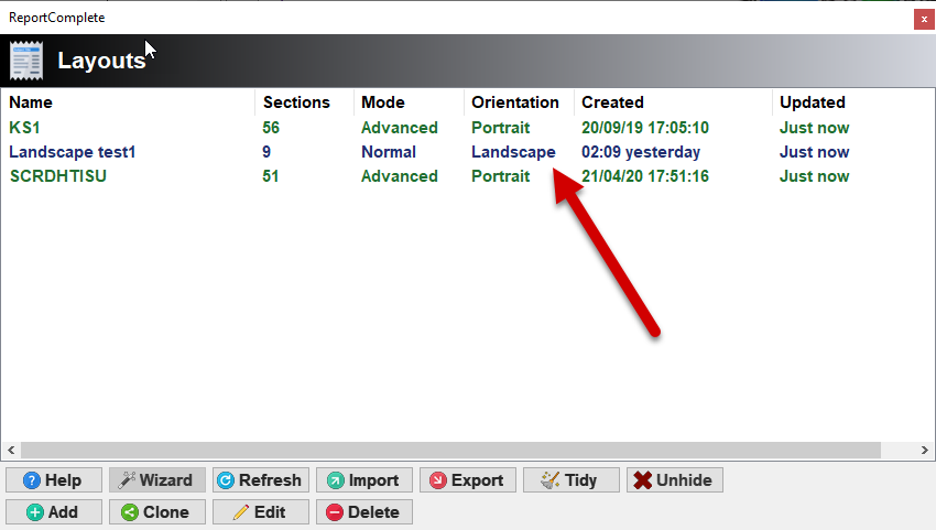 ReportComplete's tweet image. Almost added 'Landscape' layouts to ReportComplete.  They should be available in a future update...