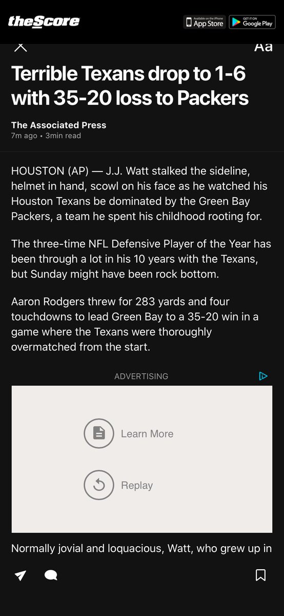 ⁦<a href="/HoustonTexans/">Houston Texans</a>⁩ probably blame penalties for their losses, just like that town’s pathetic whiner basketball team did <a href="/HoustonRockets/">Houston Rockets</a>⁩ ⁦<a href="/warriors/">Golden State Warriors</a>⁩  thescore.app.link/ntEzyCn6pA