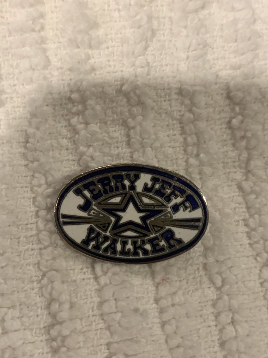 My Jerry Jeff pin from January 1978 in Barnhill Arena UofA Fayetteville,Ar #RIPJerryJeffWalker