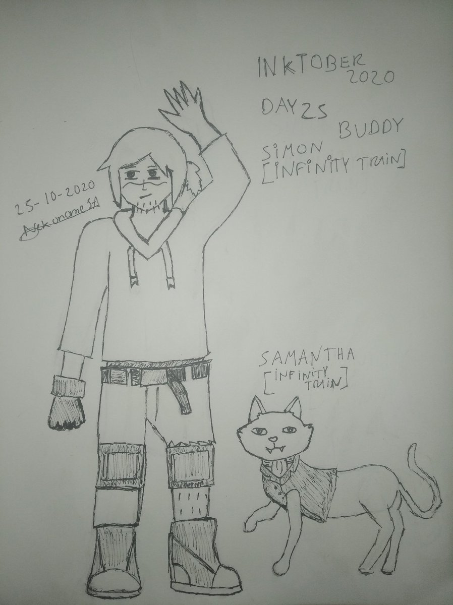NekonomeSA's tweet photo. #inktober2020day25 Buddy (compañero)Simon y Samantha d #InfinityTrain  @ConoceArtistas @ArteDifusion @Support_Arts @ArtCult_es #inktober2020 #inktober @graphicissimus #InfinityTrainthecat #InfinityTrainSimon #inktobeartr2020day25buddy @CommunityArtizt #day25buddy #ArtistOnTwitter https://t.co/OXzOF3DaCX